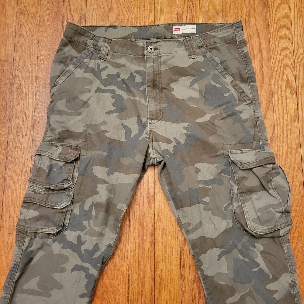 Wrangler Regular Taper Camo Cargo Pants 34x32 Hunting Outdoors Utility Work‎
